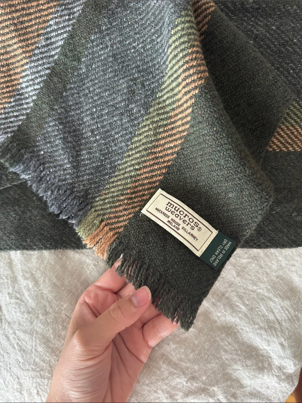Men's Black and Brown Striped Wool-Blend Scarf